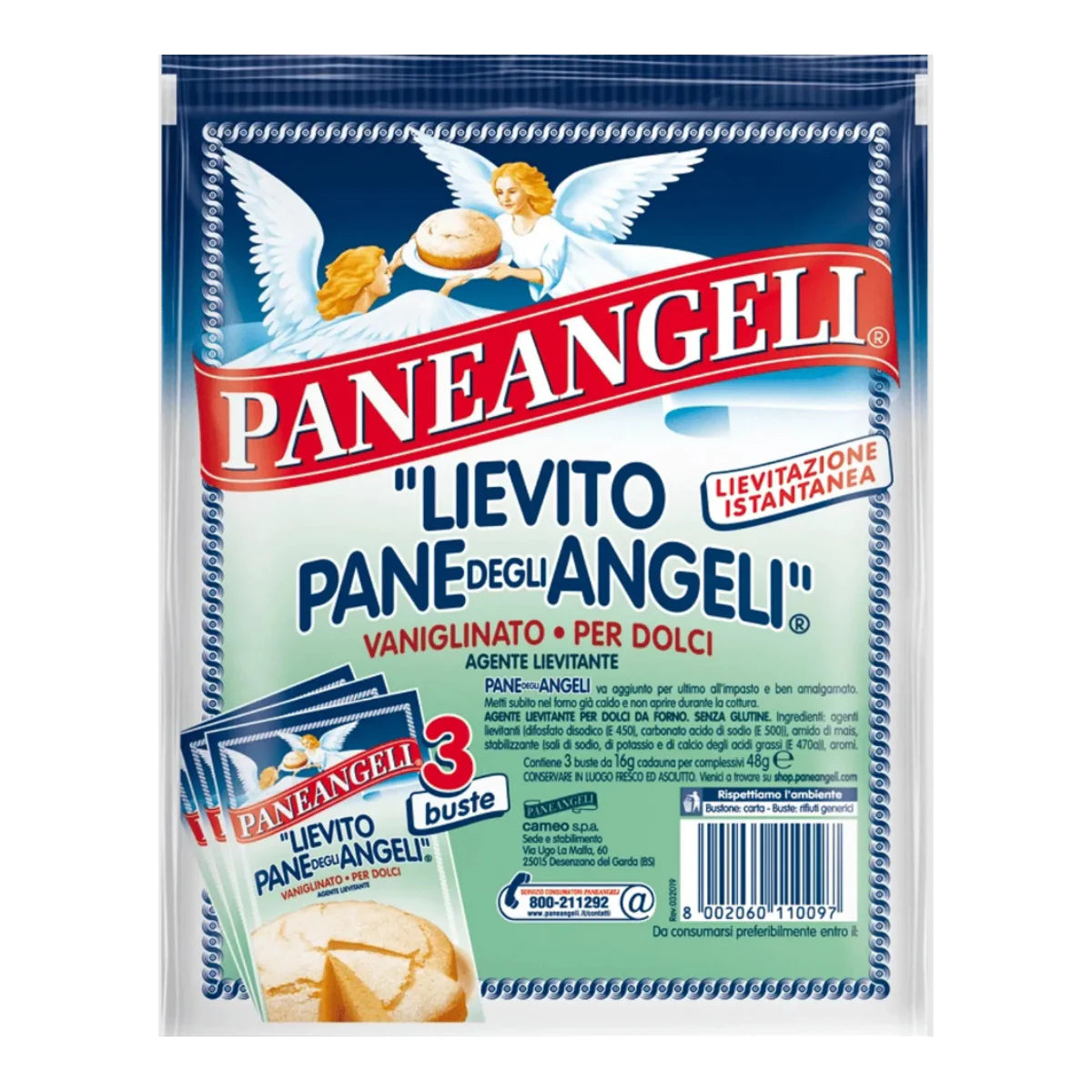 Paneangeli Lievito Vaniglinato - Vanilla Raising Agent 3x16g